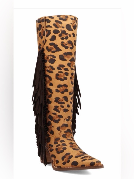 dingo Shoes - Dingo Leopard Print Fringe Cowgirl Western Boot